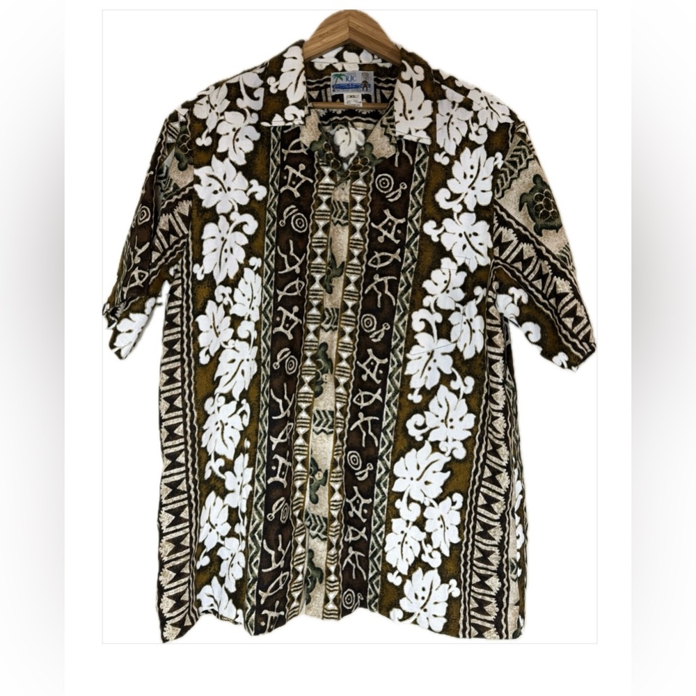Vintage Styles by RJC Hawaii Patterned Short Sleeve Button Shirt Men’s Sz XL